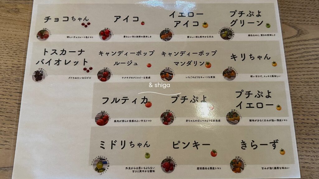 シンビオシスファームのトマトの種類